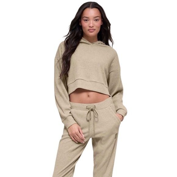 ALO Muse Cropped Hoodie - Gravel Heather - XXS NWT - Picture 4 of 5